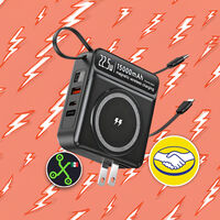 Este cargador también es un power bank y hasta tiene carga inalámbrica: puede alimentar hasta cinco celulares al mismo tiempo 