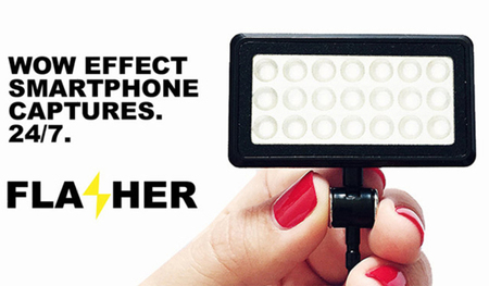 Flasher, una lámpara LED diseñada para ayudarnos a sacar más partido a la cámara de nuestro móvil