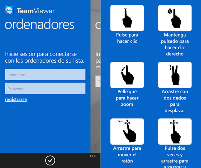 TeamViewer en Windows Phone 8
