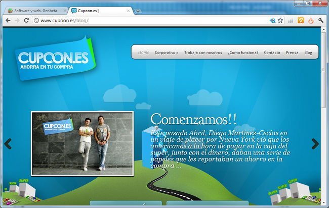Blog de Cupoon.es anunciando el lanzamiento del servicio