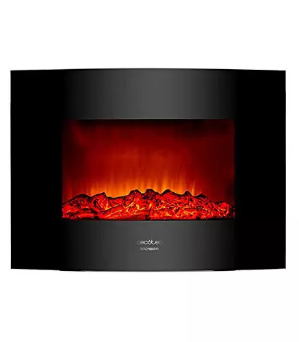 Cecotec 5365 - Chimenea electrica Decorativa de Pared Ready Warm 2200 Curved Flames