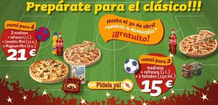 Telepizza lanza ofertas para el Madrid-Barça