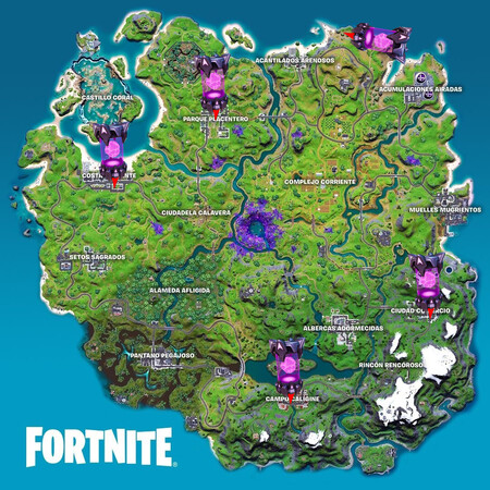 Mapa Semana 5 Artefactos Alienigenas Fortnite