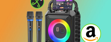 Esta máquina de Karaoke es portátil, tiene dos micrófonos, integra una pantalla y está de oferta para que lo lleves a tus posadas 