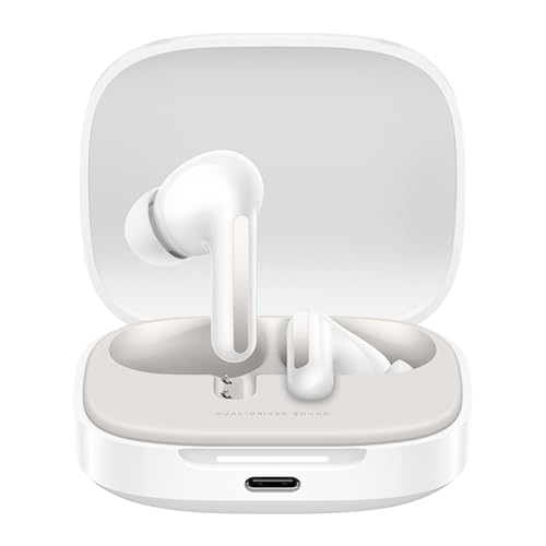 XIAOMI Redmi Buds 6 - Auriculares inalámbrico, cancelación de Ruido, Ligero, 10 Horas de autonomía y 42 Horas con el Estuche de Carga, Bluetooth, Blanco (Versión ES)