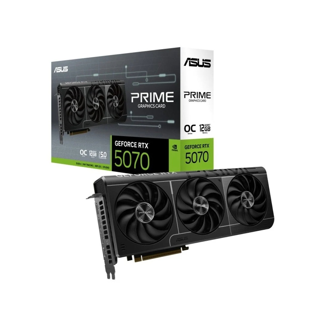 Tarjeta Gráfica ASUS PRIME GeForce RTX 5070 OC 12GB GDDR7 Reflex 2 RTX AI DLSS4
