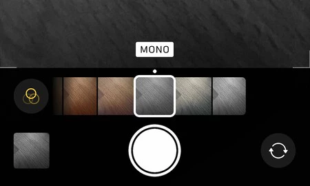 iPhone カメラの白黒フィルター