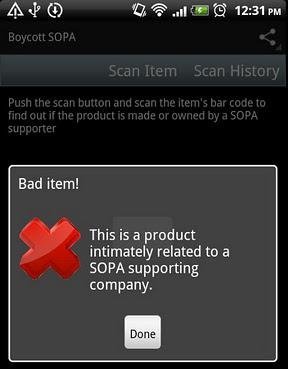 Como saber si una empresa presta su apoyo a la #SOPA o no: "Boycott SOPA"