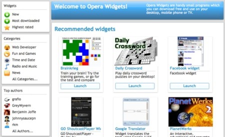Opera Widgets for desktop, los widgets saltan al escritorio