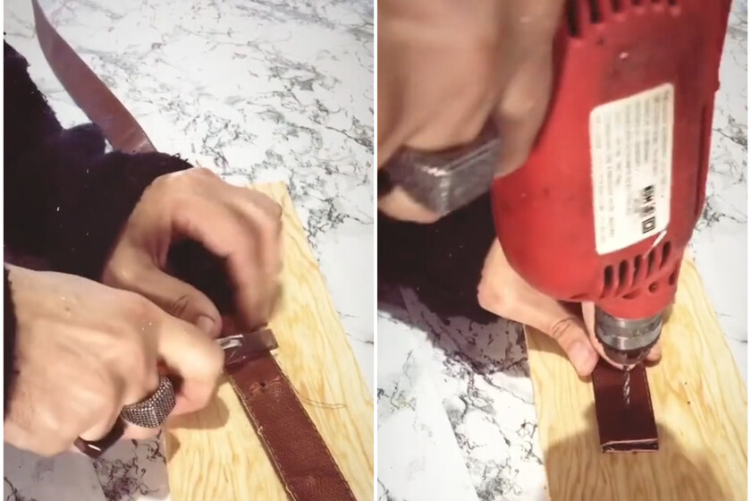 Si reutilizas los cinturones viejos, podrás hacer esta estantería colgante para el dormitorio o la cocina