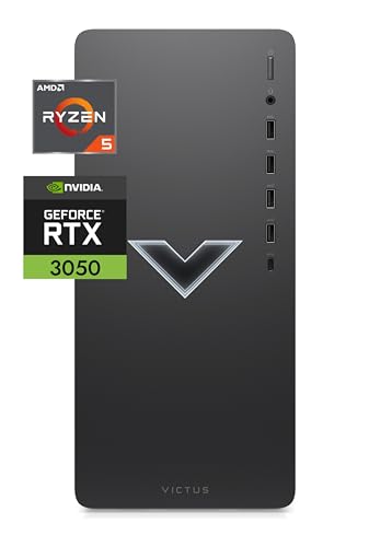HP Victus 15L TG02-0011ss Desktop - Ordenador de Sobremesa Gaming (Procesador AMD Ryzen 5 5600G, 16GB RAM, 512GB SSD, NVIDIA GeForce RTX 3050 Graphics, Tower PC, FreeDOS) Color Plata Mica
