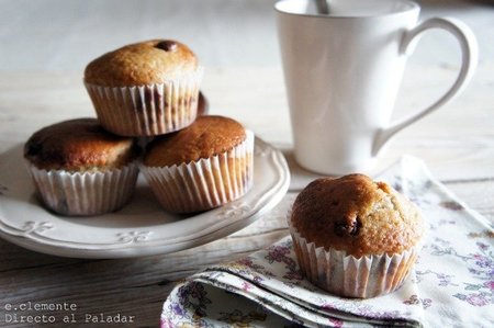 Magdalenas de plátano y pepitas de chocolate. Receta