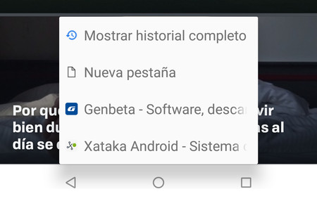 Chrome para Android experimenta una nueva forma de acceder al historial desde el botón Atrás: así puedes probarlo