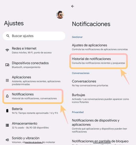 Historial De Notificaciones Android