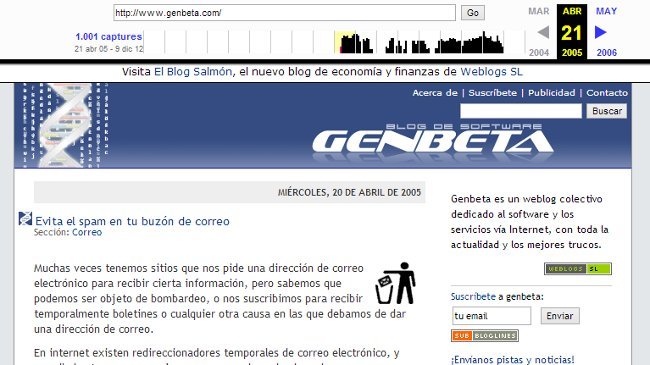 La máquina del tiempo de Internet, The Wayback Machine, se actualiza y almacena 240 mil millones de direcciones