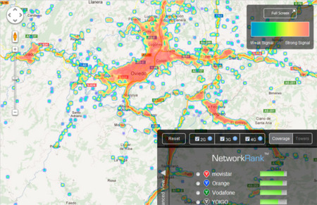OpenSignalMaps, completo mapa de la cobertura 3G y de las torres telefónicas