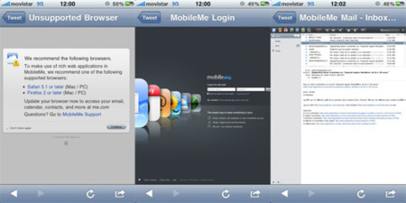 Accede a la web de MobileMe desde el iPhone e iPod touch