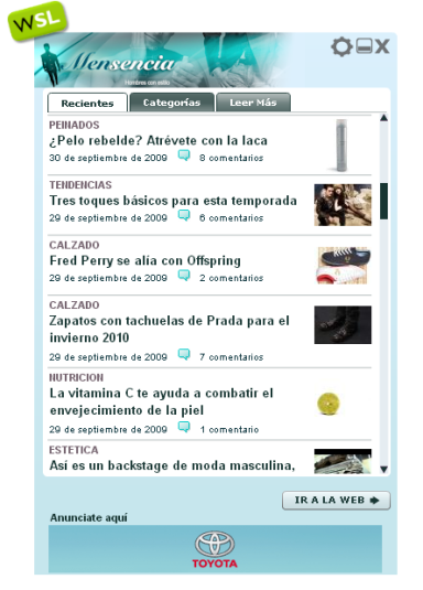 Mensencia y todo WeblogsSL en tu escritorio