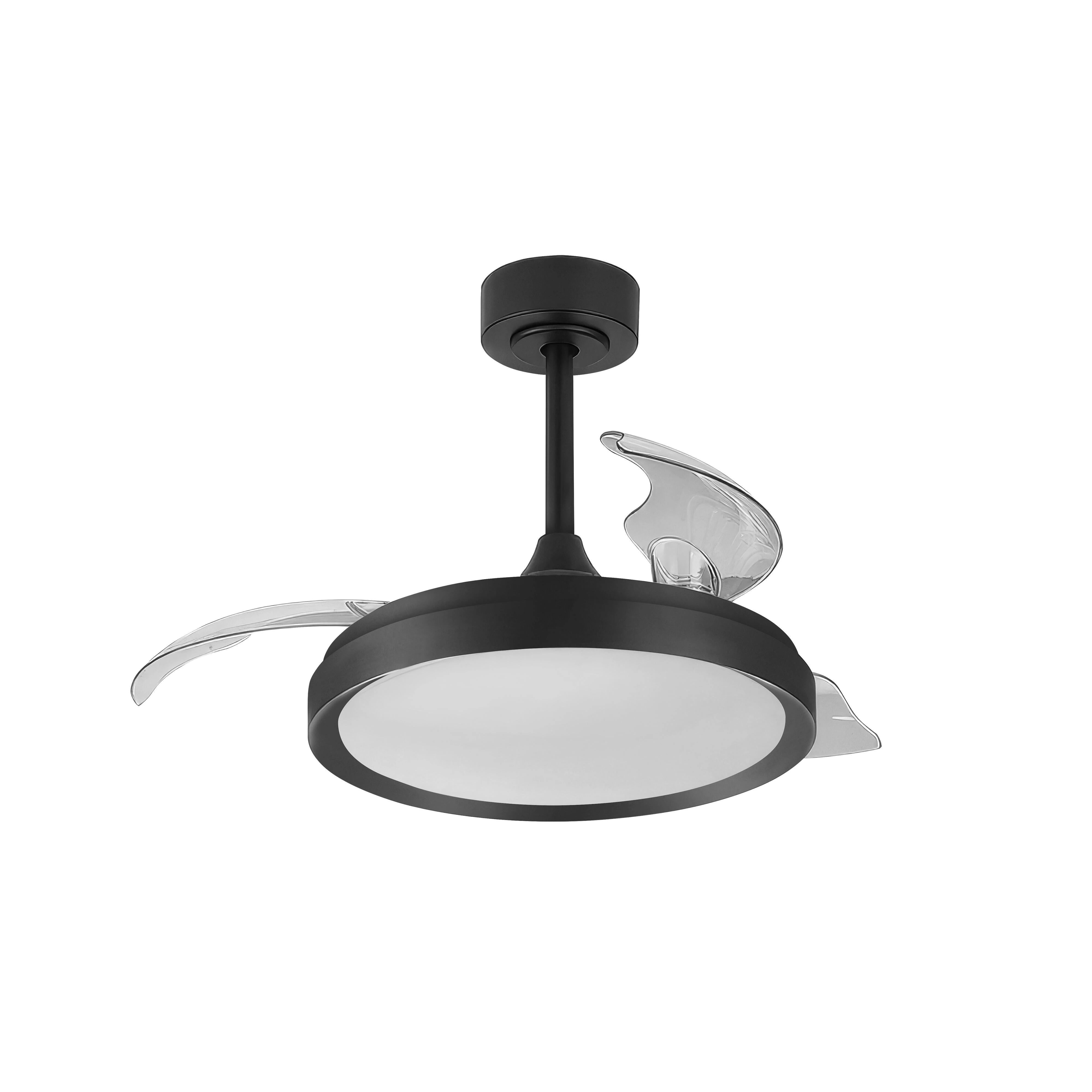 Ventilador de techo con luz retráctil silencioso DC Mantra Siberia negro 43 cm

