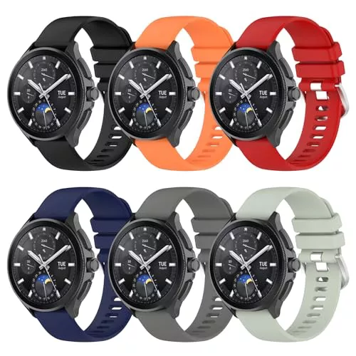 Xisair 6 Pulseras Compatibles Con Xiaomi Watch S3, S1, S1 Active, 2 y 2Pro - Correa de Silicona Deportiva, Impermeable y Transpirable Para Mujer y Hombre