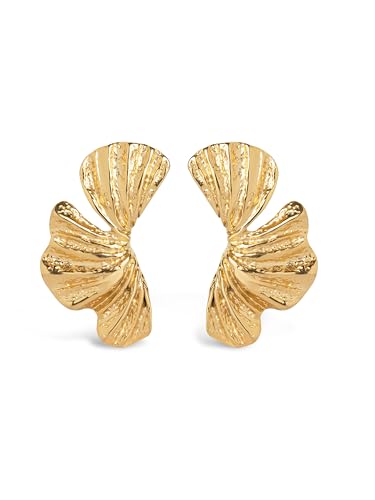 SINGULARU - Pendientes Portobello. Acero con Baño en Oro de 18 Kt. Joyas Para Mujer