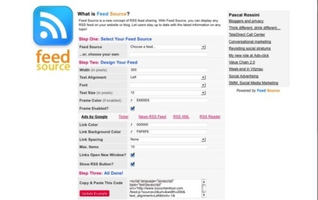 Feed Source, crea un widget con el contenido de cualquier canal rss