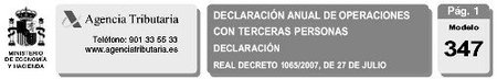 Cambios en el modelo 347 de operaciones con terceros