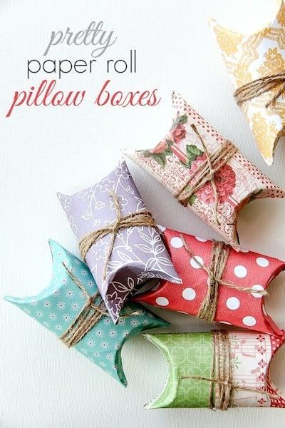 Manualidad con rollos de cartón y papel scrapbook: preciosas cajitas decoradas