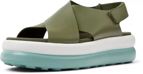 Camper Pelotas Flota Up K201727 X-Strap Sandalia para mujer, Verde medio 003, 39 EU