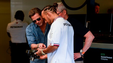 Brad Pitt y Lewis Hamilton