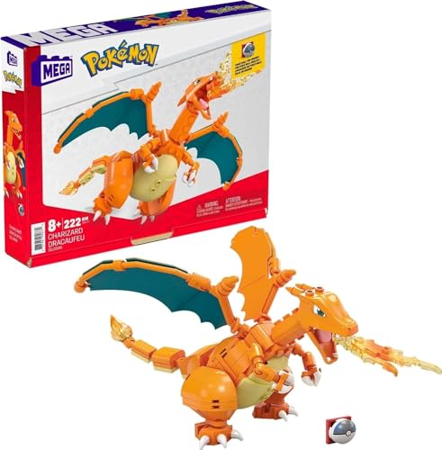 Mega Brands Construx Pokémon, Charizard, Juguete de Colección Construcción para niños de 8 años en adelante