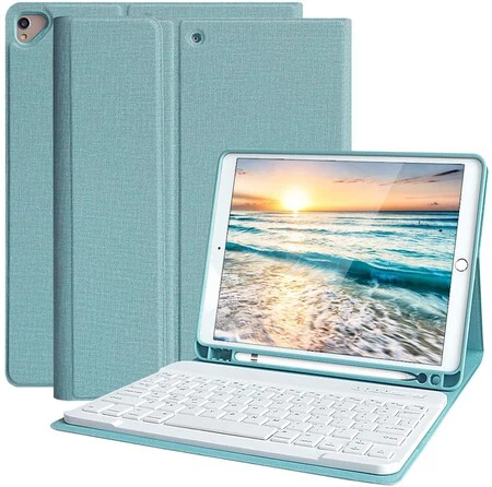 Funda Teclado iPad 10.2, Funda iPad 2020 con Ranura para Lápiz y Español (Incluye Letra Ñ) Teclado Bluetooth Inalámbrico...