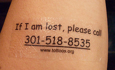 Tatuajes temporales de advertencia