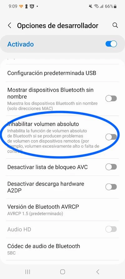 Samsung Volumen Absoluto