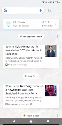 新しい Google アプリ フィードのテスト