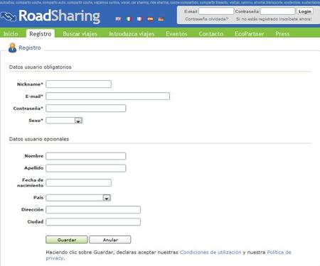 Plataformas de coche compartido: Roadsharing
