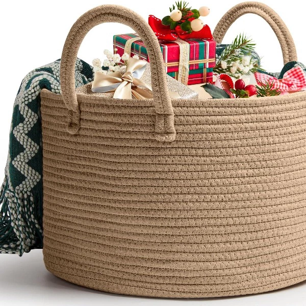 Cesta de Cuerda de Algodón D40 x H25 CM Plegable