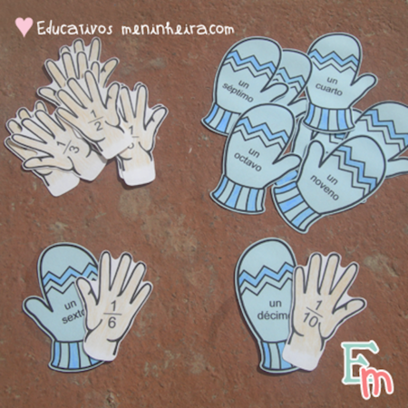 Imprimible Fracciones Guantes