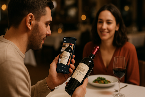 escaneando etiqueta vino