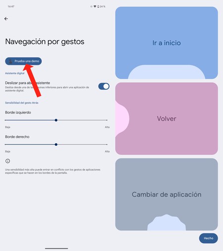 Android 16 Demo Gestos