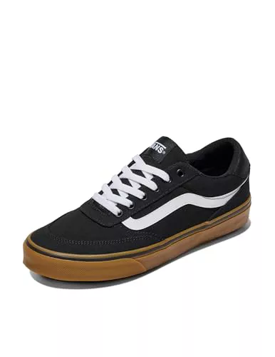 Vans Hombre Brooklyn LS Zapatilla Black and Gum 40.5 EU