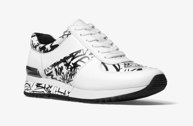 Zapatilla Allie De Piel Con Estampado Tipo Grafiti