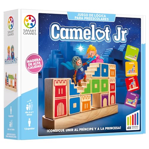 Smartgames - Camelot Jr | Juegos Infantiles | Juegos Educativos Niños 4 Años | Juego De Mesa | Rompecabezas Niños | Puzzle 4 Años | 48 Desafíos