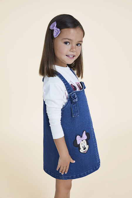 Falda Peto De Punto Tejanero Con Bolsillos Delanteros De Minnie Mouse