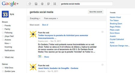 Trends, los "trending topics" de Google+