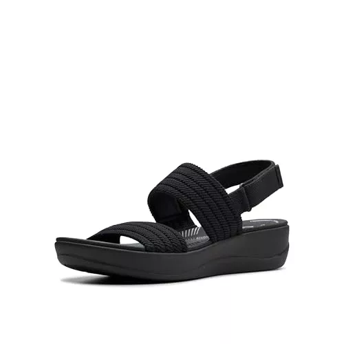 Clarks Cloudsteppers Sandals, Arla Stroll, Black, 6 (Women)