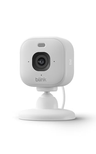 Cámara Mini 2K+ Blink (última generación) | Cámara de seguridad doméstica con enchufe, resolución de vídeo 2K, zoom de 4 aumentos, visión nocturna en color | Compatible con Alexa | 1 cámara - Blanco