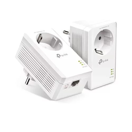 TP-Link TL-PA7017P Gigabit Powerline AV1000, Kit de Inicio, Sin WiFi, 1 Gigabit Puerto, Super Ahorro de Energía, Color Blanco