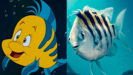 Las dos versiones de Flounder de 'La Sirenita'
