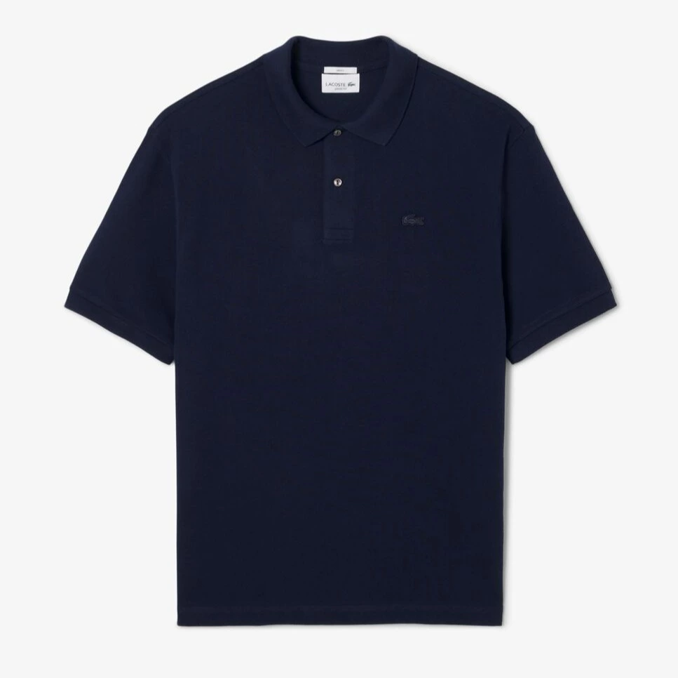 Polo de hombre de piqué grueso de corte amplio de manga corta - Lacoste - Azul marino